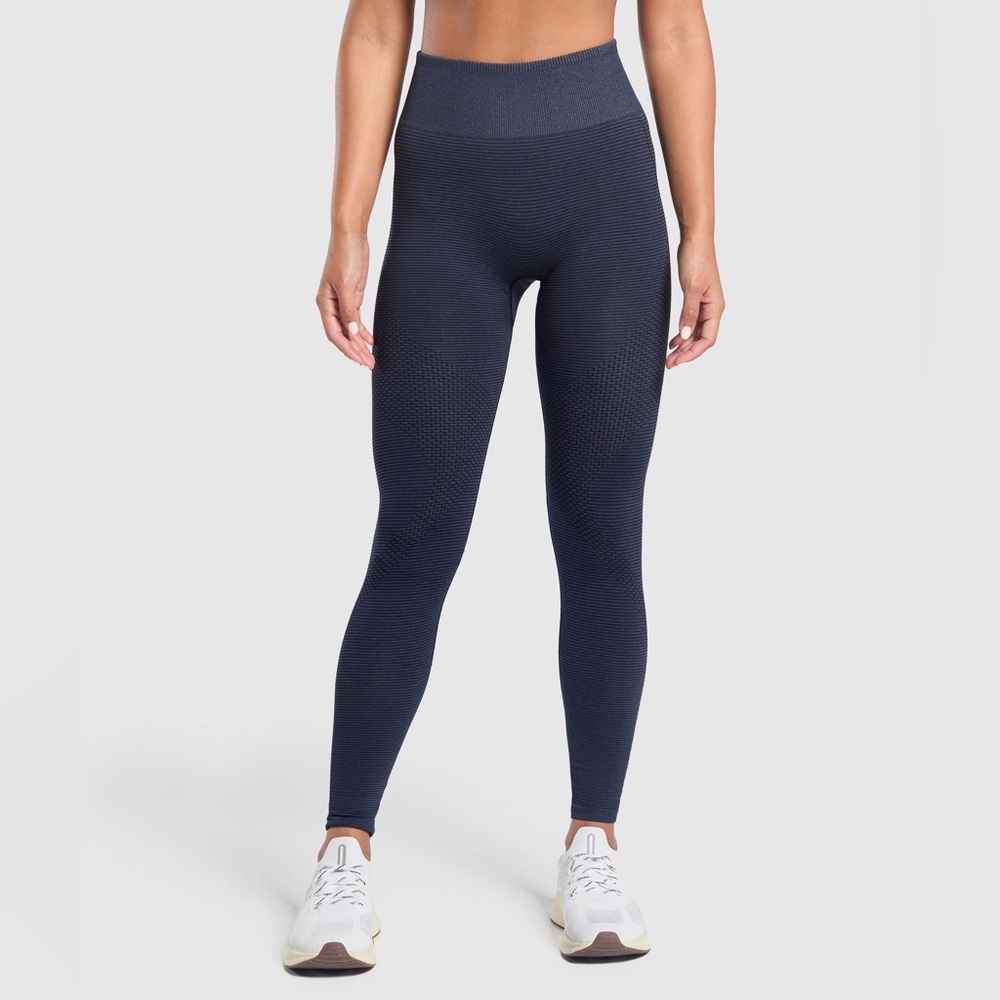 Gymshark Navy Textured Seamless Leggings